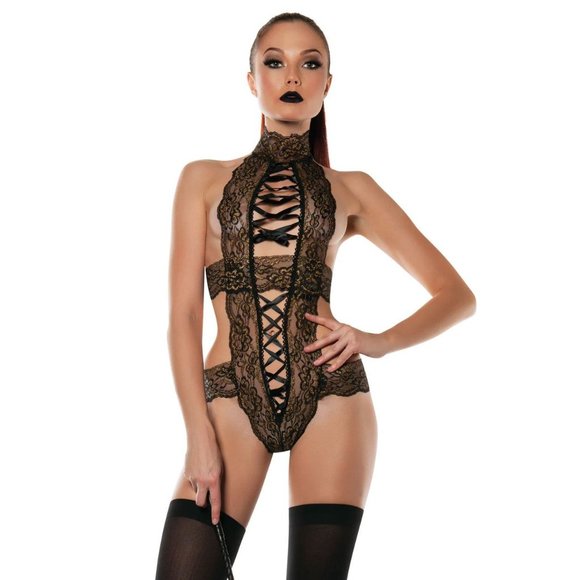 STARLINE Sweet tooth teddy high neckline strappy front‎ lacy - Picture 2 of 5